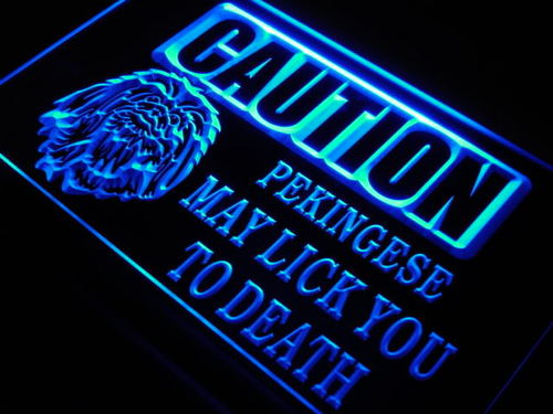 Caution Pekingese Lick Dog Pet Neon Light Sign